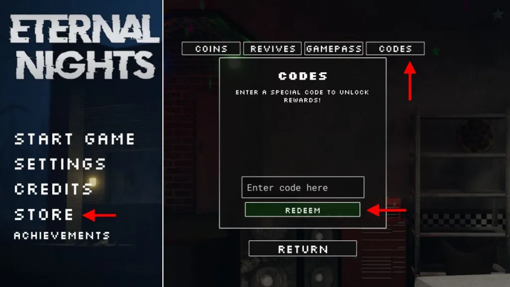Redeem FNAF Eternal Nights Codes